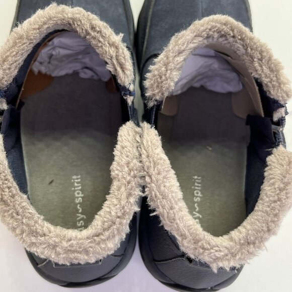 Easy Spirit Epic Cold Weather Slip-On Bootie Size 7.5M Navy Faux Fur Lined - Picture 13 of 16
